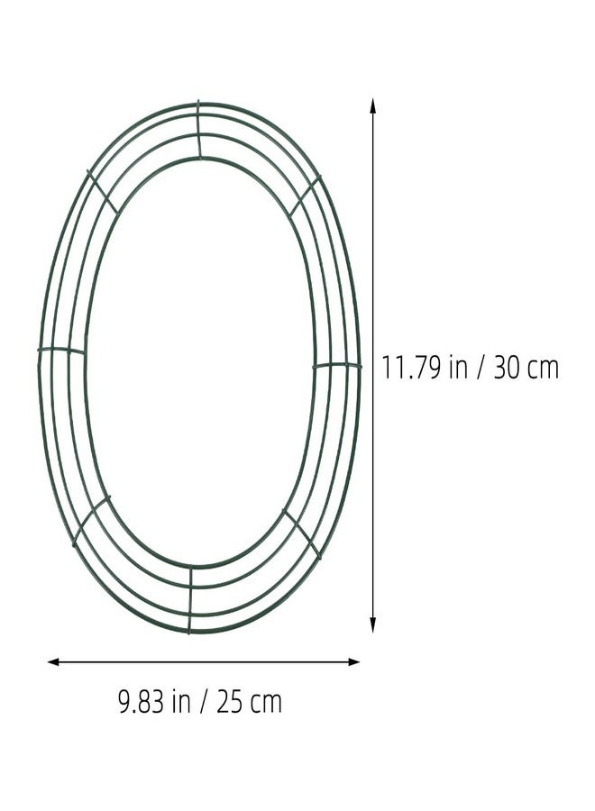 Amosfun 3pcs Round Wreath Frame Christmas Wreath Forms - 11.8 Inch Egg Shaped Metal Wire Frames for DIY Floral Arrangement Holiday Decorations - Image 2