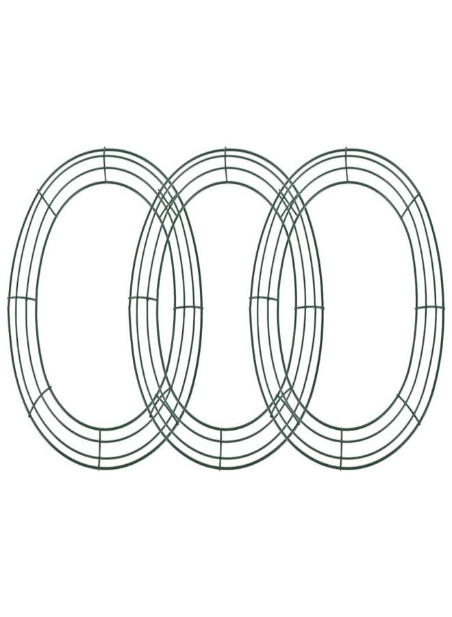Amosfun 3pcs Round Wreath Frame Christmas Wreath Forms - 11.8 Inch Egg Shaped Metal Wire Frames for DIY Floral Arrangement Holiday Decorations - Image 1