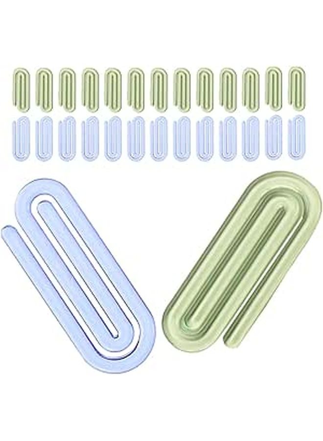 50 Pcs Small Plastic Paper Clips Decorative Mini For Home Office Green Blue - Image 1