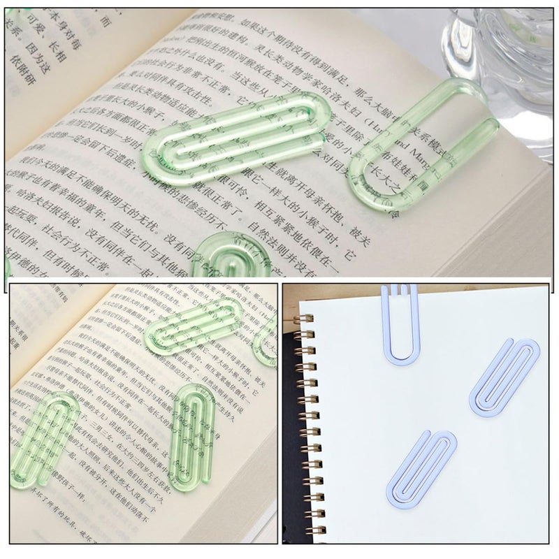 50 Pcs Small Plastic Paper Clips Decorative Mini For Home Office Green Blue - Image 4