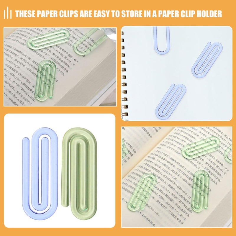 50 Pcs Small Plastic Paper Clips Decorative Mini For Home Office Green Blue - Image 5
