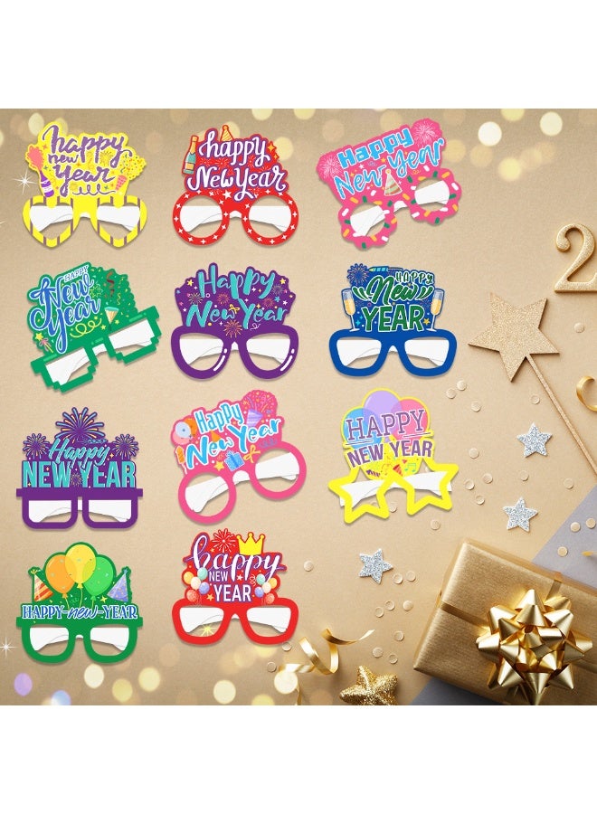 12 pieces of new year and christmas eyewear party supplies, 2025 paper eyewear, eyewear props, photo props, New Year happy decorations - Image 1