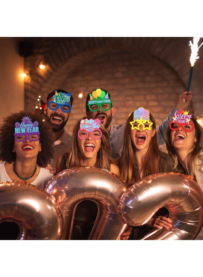 12 pieces of new year and christmas eyewear party supplies, 2025 paper eyewear, eyewear props, photo props, New Year happy decorations - Image 3