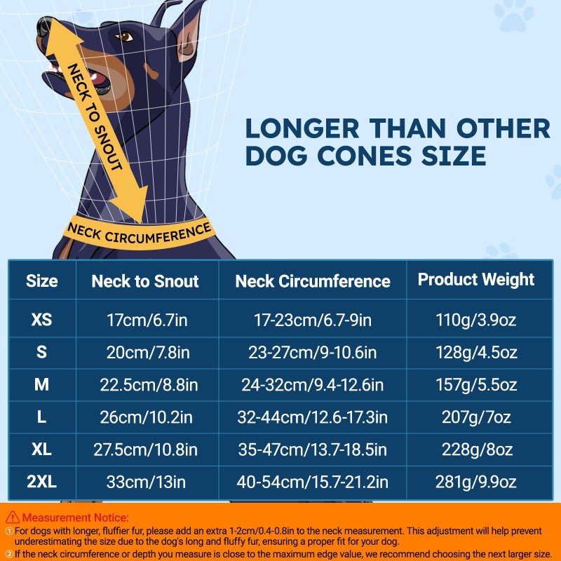 ipetstation Dog Cone Collar for Dogs After Surgery Extra Long, Adjustable Comfy Dog Elizabethan Pet Collar Cone for Large Dogs Anti-Lick Protective Wound - Image 4