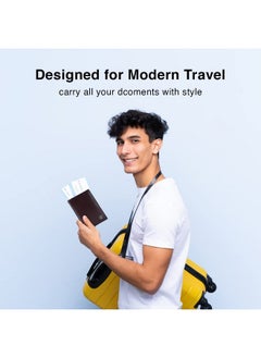 HAMMONDS FLYCATCHER HAMMONDS FLYCATCHER Genuine Leather Passport Cover, Passport Holder for Men and Women - Travel Accessories Document Organizer, RFID Protected Passport Wallet with Card Slots for Trips - Croc Brown  - Image 2