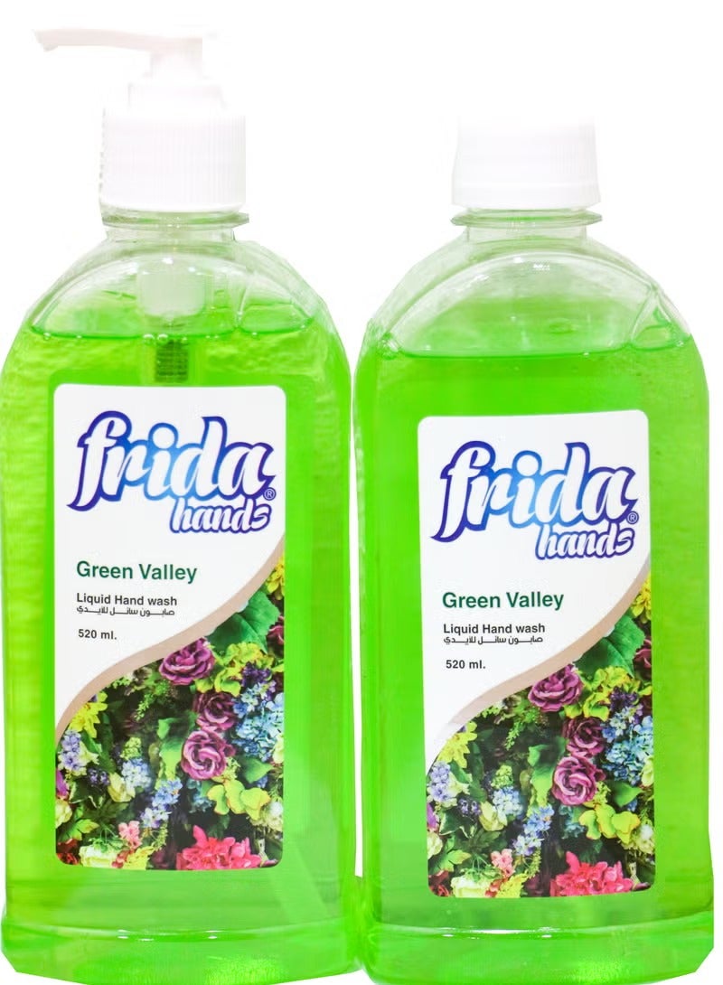 فريدا غسول اليدين السائل جرين فالي 1+1 520 مل
