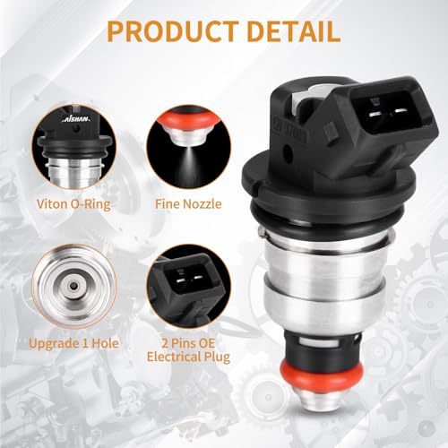 AISHAN 6PCS Fuel Injectors 1 Hole Compatible with Mercury Outboard 150hp DFI Optimax Mariner 135200 HP Optimax Outboard 135HP 150HP 175HP 2000 2001 2002 2003 2004 2005 2006 Replace 37003804841 - Image 3