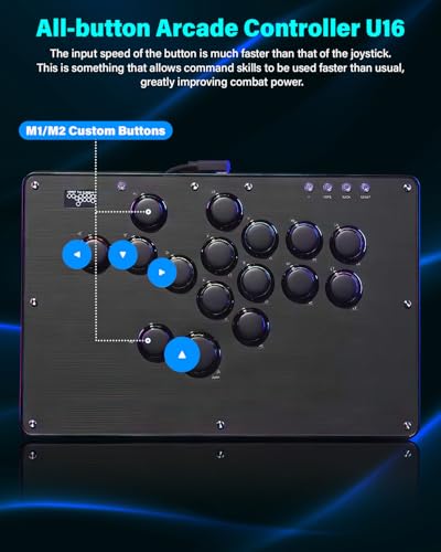 Sehawei Haute42 Arcade Stick U16 All-Button Gamerfinger with Custom RGB & Turbo Functions,Arcade Controller Street Fight for PC/Ps3/Ps4/Switch/Steam Game Keyboard-Supports Hot Swap & SOCD - Image 3