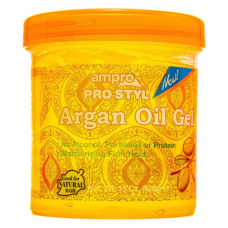 AmPro Pro Styl Argan Oil Styling Gel - Moisturizes and Conditions Your Strands - Non-Flaking, Alcohol Free, Vegan Formula - Creates Flexible, Touchable Hold for All Hair Textures - 15 oz - Image 1