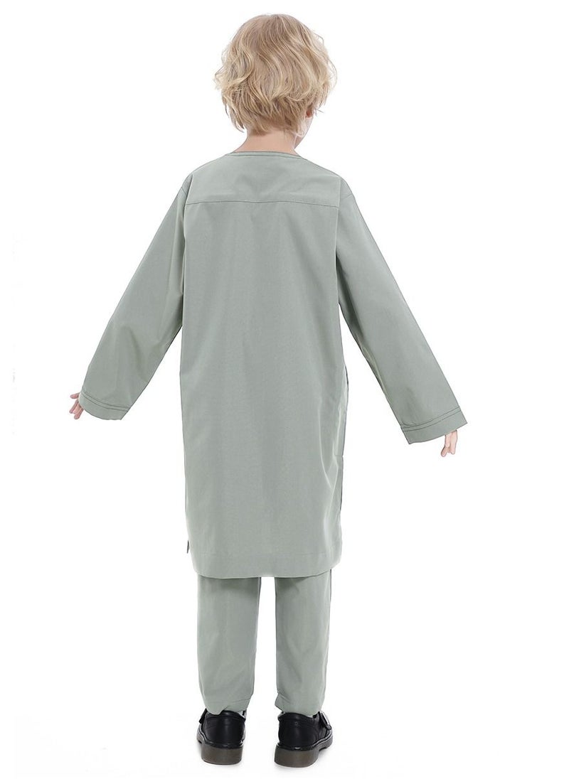 Loquat Boys Robe Suit Gray Green  - Image 2