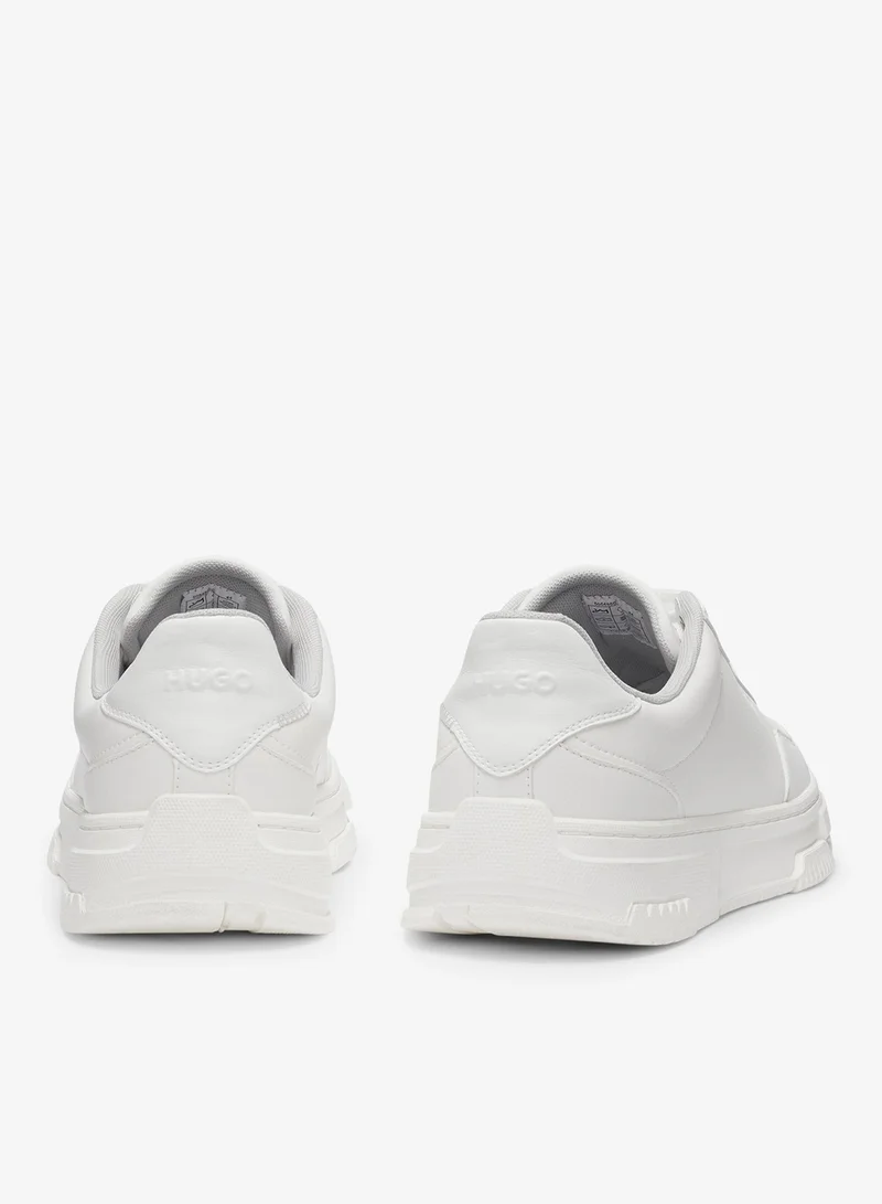 HUGO Faux-leather trainers with zigzag detailing