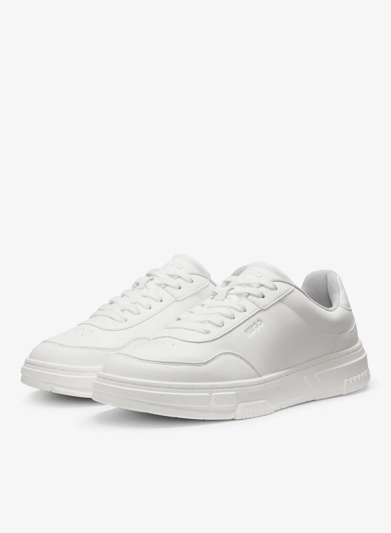 HUGO Faux-leather trainers with zigzag detailing