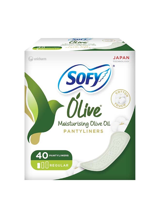 SOFY Olive Daily Panty Liner, Regular 155 mm, Pack of 40 Panty Liners - Image 1