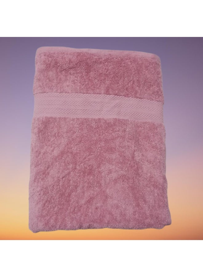 Large cotton towel, 70x140 cm ,rose color - Image 1