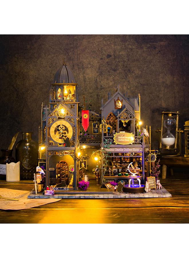 Bluejw Hongda Diy Cabin Magic Magic Castle 3d Three-dimensional Assembled Book Stand Building Model Adult Decompression Toy Gift - Image 2