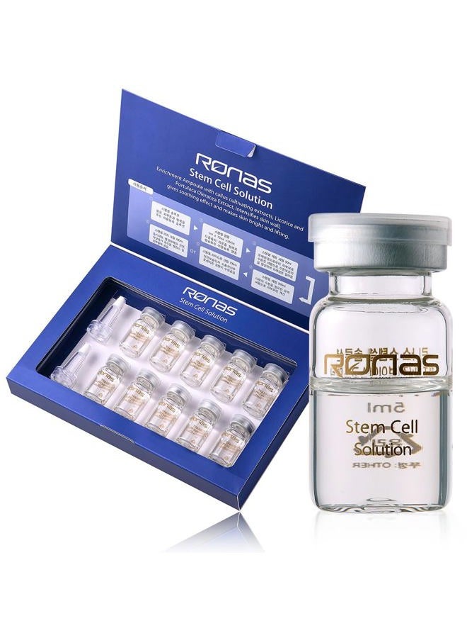 Ronas Stem Cell Solution ampoules Anti Aging Formula Best Anti Aging Serum Plant Stem Cells Hyaluronic Acid Restore Replenish Skin Smooth Wrinkles All Skin type 0.16oz 10vial - Image 1