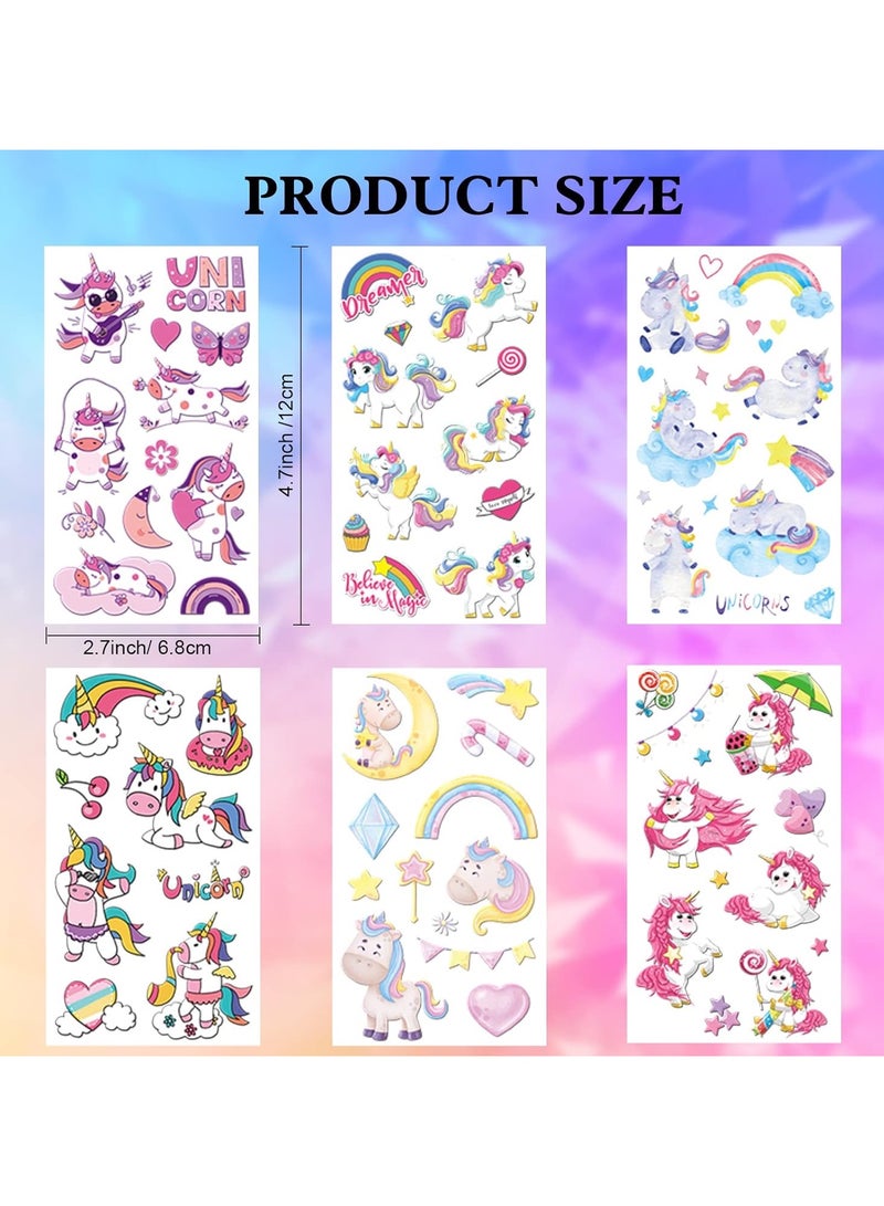 Unicorn Tattoos Temporary Birthday Party Favors 30 Sheets Unicorn Temporary Tattoos For Birthday Party Supplies For Unicorn Goodie Bag Stuffers No Duplicate - Image 3