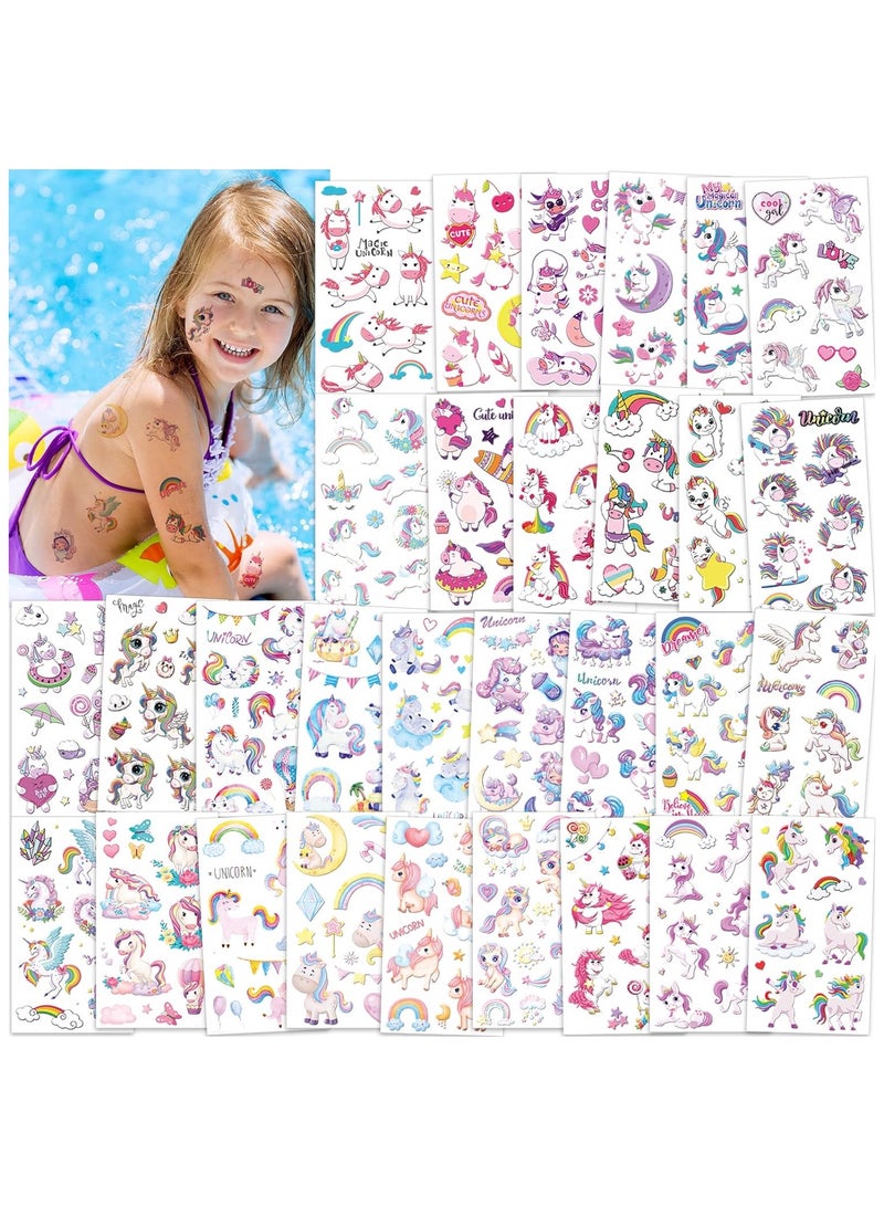Unicorn Tattoos Temporary Birthday Party Favors 30 Sheets Unicorn Temporary Tattoos For Birthday Party Supplies For Unicorn Goodie Bag Stuffers No Duplicate - Image 2