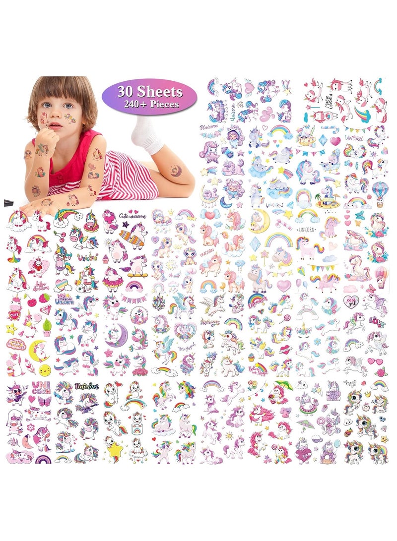 Unicorn Tattoos Temporary Birthday Party Favors 30 Sheets Unicorn Temporary Tattoos For Birthday Party Supplies For Unicorn Goodie Bag Stuffers No Duplicate - Image 4