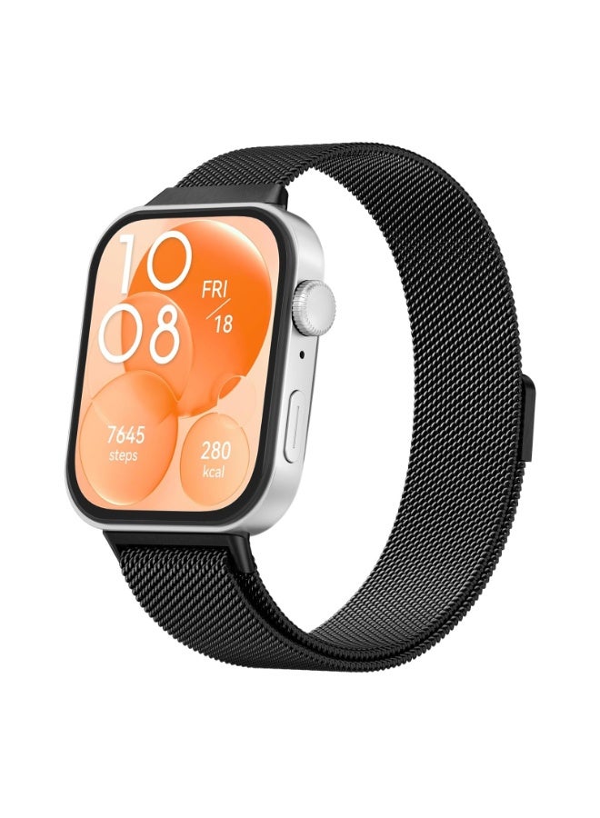 ChicVibe Metal Strap Compatible with Huawei Watch Fit 3/4/4 Pro, Magnetic Mesh Stainless Steel Bands Women Men Loop Replacement Watch Band for Huawei Watch Fit 4/Fit 4 Pro/3 Straps - Image 1