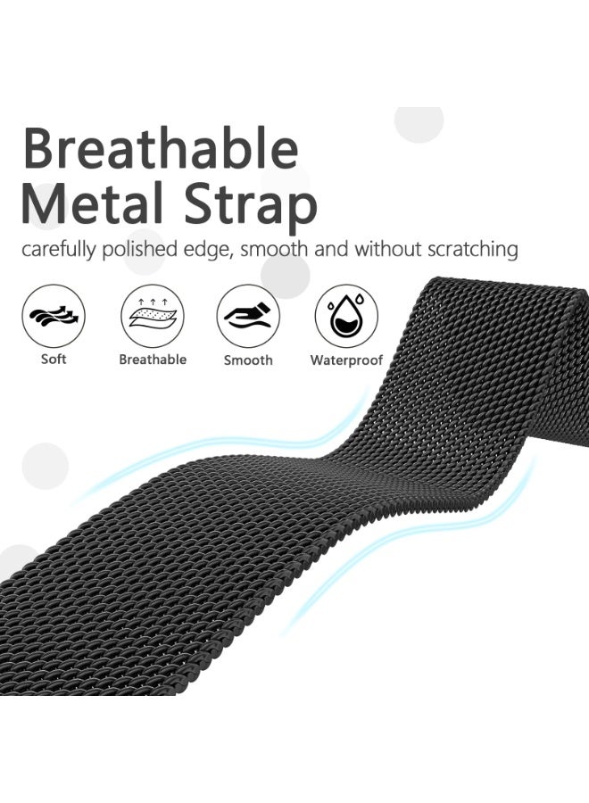 ChicVibe Metal Strap Compatible with Huawei Watch Fit 3/4/4 Pro, Magnetic Mesh Stainless Steel Bands Women Men Loop Replacement Watch Band for Huawei Watch Fit 4/Fit 4 Pro/3 Straps - Image 3