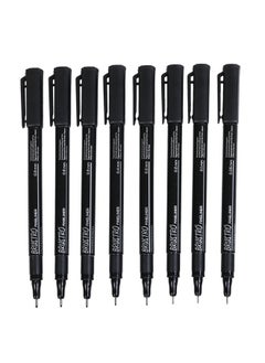 BRUSTRO BRUSTRO Professional Pigment Based Fineliner Pen |Black| Set of 8 - Tip Size 0.05mm, 0.1mm, 0.2mm, 0.3mm, 0.4mm, 0.5mm, 0.6mm and 0.8mm| Ideal For Mandala, Drawing,Artist Illustration,Sketching  - Image 2