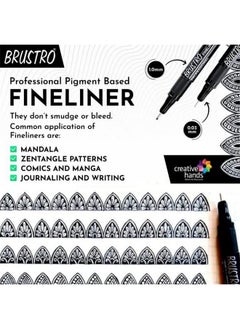 BRUSTRO BRUSTRO Professional Pigment Based Fineliner Pen |Black| Set of 8 - Tip Size 0.05mm, 0.1mm, 0.2mm, 0.3mm, 0.4mm, 0.5mm, 0.6mm and 0.8mm| Ideal For Mandala, Drawing,Artist Illustration,Sketching  - Image 3