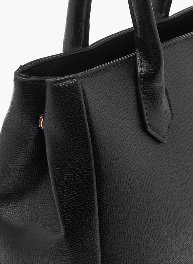 Le Confort Women Textured Tote Bag with Double Handles and Detachable Strap