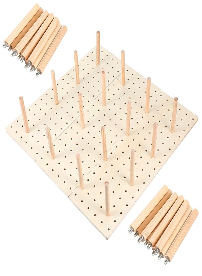 xozeooeu 3-Pack Wood Pegboard Drawer Organizer with 24 Adjustable Pegs - Customizable Kitchen Drawer Plate & Utensil Organizer, Natural Wood - Image 1