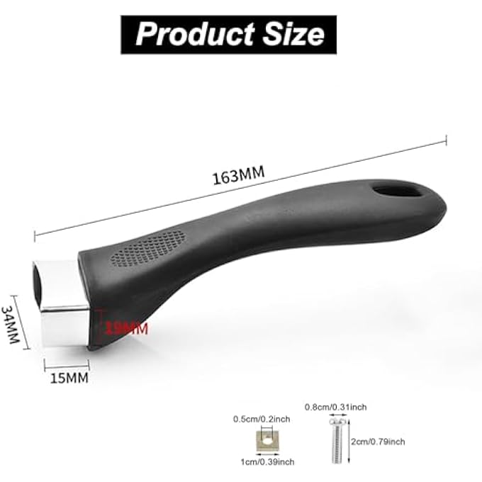 YelaJoy Bakelite Pot Handle Black  ScaldProof Long Replacement Grip Removable With Screw For Pot LidsSauce PansSkillets - Image 3