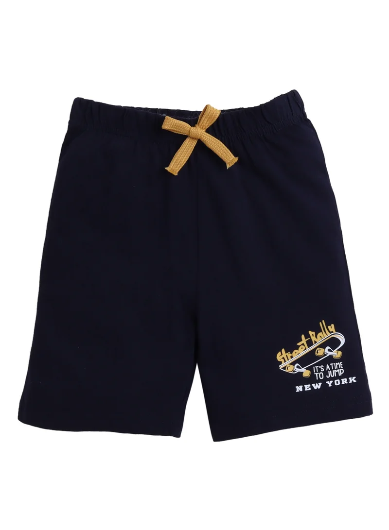 victor and jane Victor and Jane Junior Boys' Slogan Print Shorts with Lace-up and Elasticated waist - pack of 3