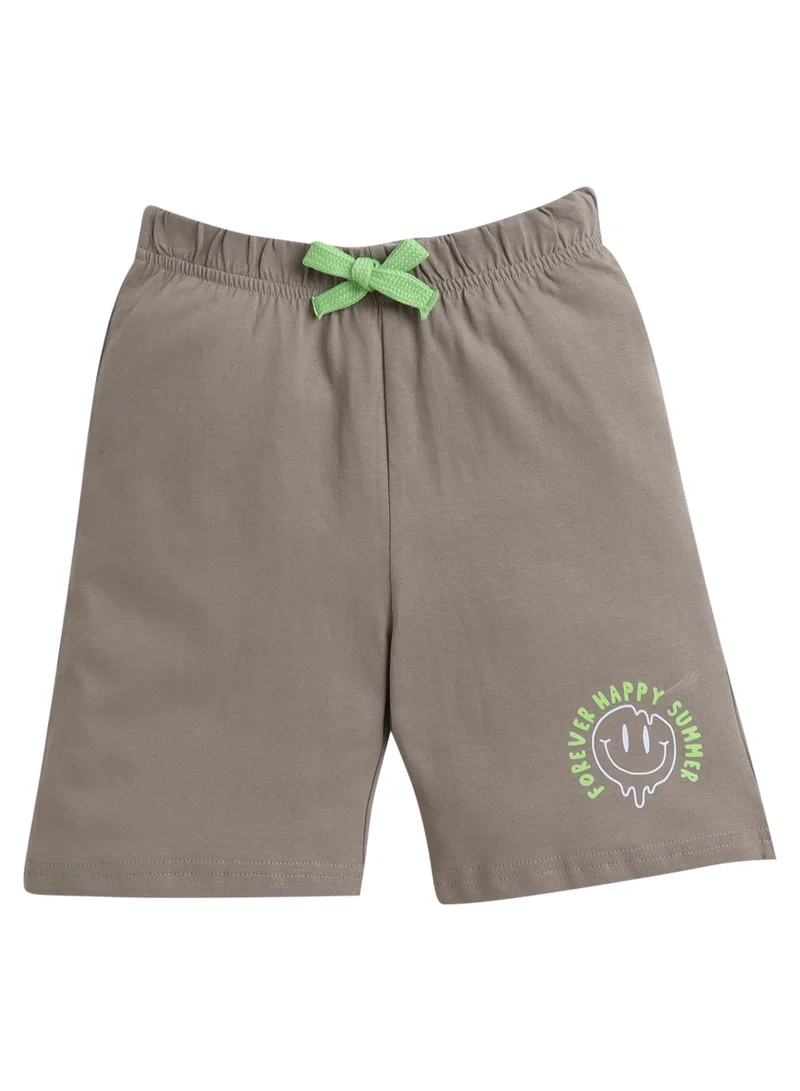 victor and jane Victor and Jane Junior Boys' Slogan Print Shorts with Lace-up and Elasticated waist - pack of 3