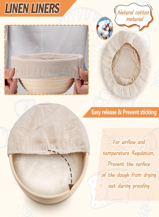 E-far Bread Proofing Basket, 9 Inch Round and 10 Inch Oval Sourdough Bread Baking Supplies, Complete Sourdough Starter Kit for Beginners - Image 4