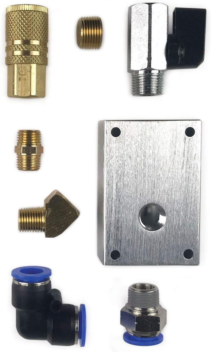 Primefit PCKIT8 Air Push to Connect  Outlet Drop Kit with Block14 Brass Quick Connect Coupler - Image 1