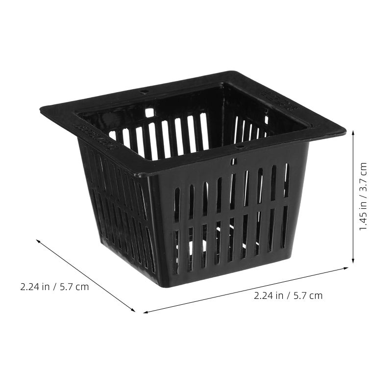 12Pcs Black Square Hydroponic Net Pots For Vegetable And Leafy Plant Growing - Image 3