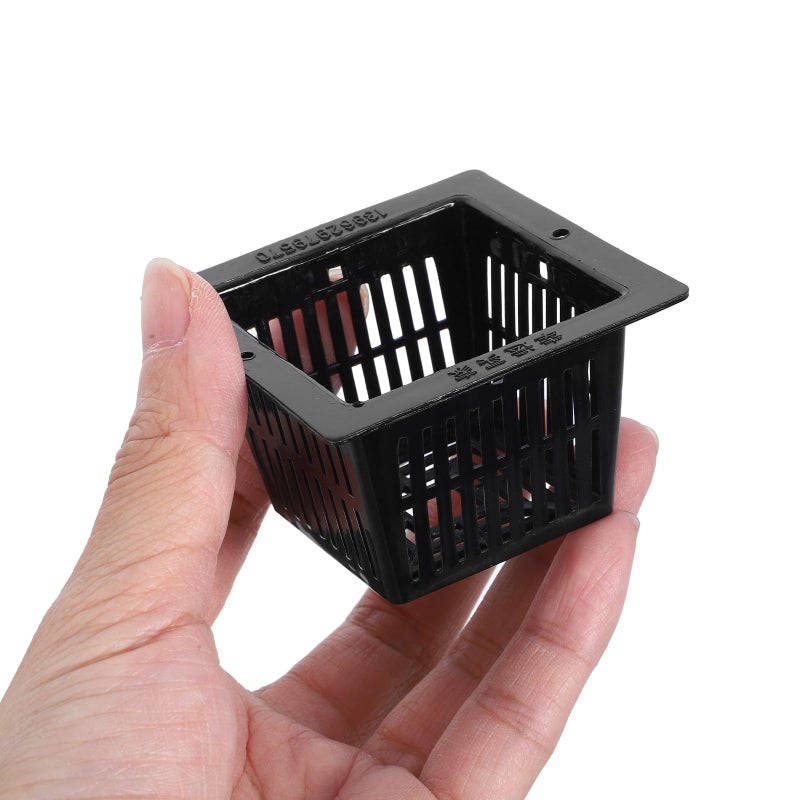 12Pcs Black Square Hydroponic Net Pots For Vegetable And Leafy Plant Growing - Image 4