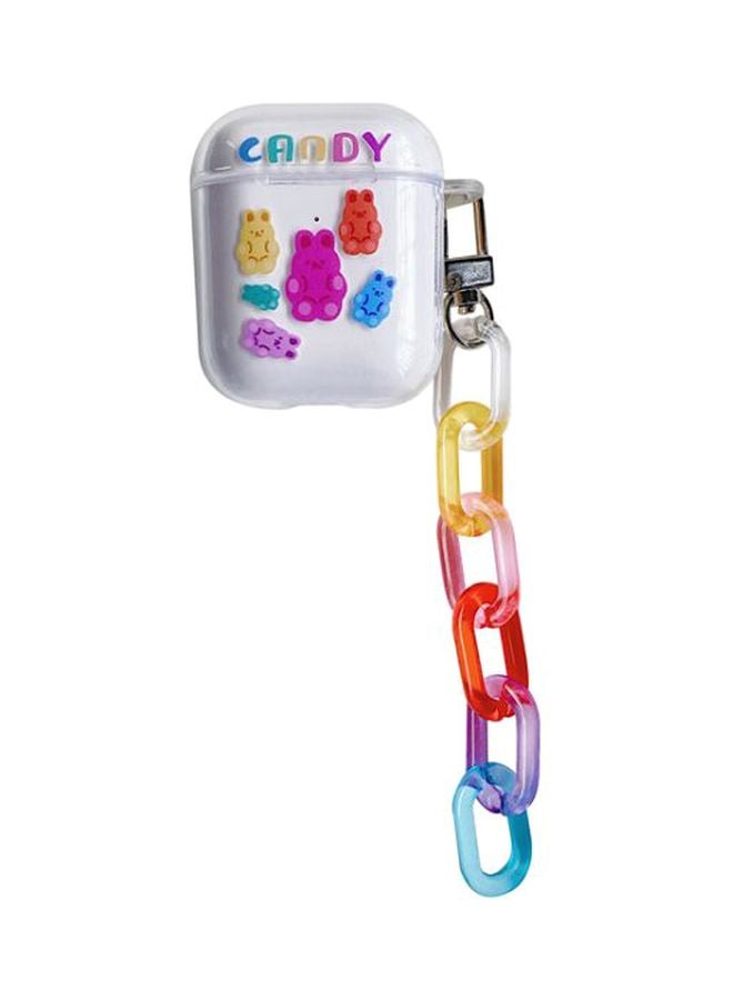 Cartoon Candy Themed Case Cover With Chain For Apple AirPods 1/2 Clear/Pink/Red - Image 1