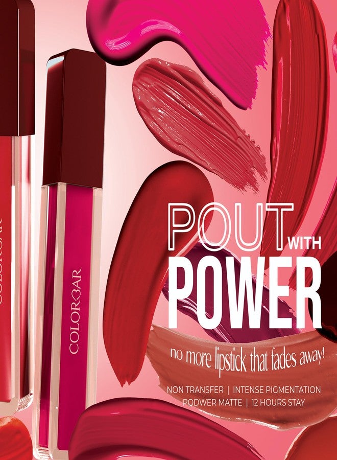 Colorbar Powerkiss Vegan Matte Lipcolor - Hydrating Matte Lipstick - Talc-Free and Highly Pigmented Liquid Lipstick - 002 Tempted - 0.16 oz - Image 2