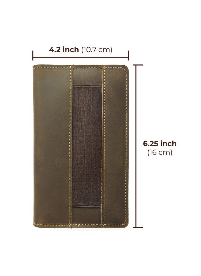 Sovereign-Gear Leather Field Notes Cover For Moleskine Cahier Notebook, Handmade Leather Notebook Cover for Small Notepad 3.5" x 5.5", Pocket Field Note Wallet & Pen Holder + Field Note Booklet  - Image 3