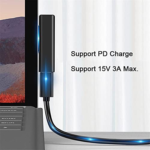 xiwai 65W DC 15V Type-C USB-C Female to Surface Pro7 Pro6 Pro5 Pro4 Pro X Go Book Charging Adapter Compatible with Microsoft Surface Laptop Tablet - Image 2