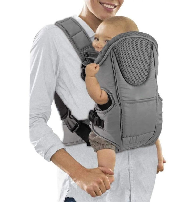 BABIES BLOOM Baby Carrier Bag for 0 to 18 Months Baby Carrier Cum Kangaroo Bag Lightweight & Travel Friendly Front and Back Carrier Position Padded Neck & Shoulder Support (Black) - Image 1