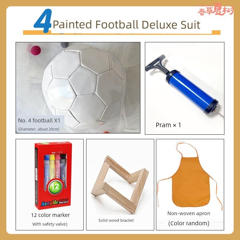 Olympic pure white football painting handmade DIY material package children adult painting graffiti activity warm-up parent-child - Image 3