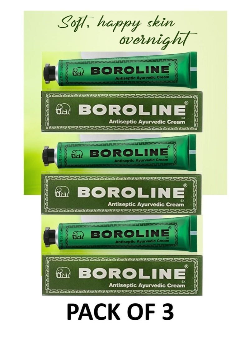 BOROLINE Antiseptic Ayurvedic Cream 19g, (PACK OF 3), Multi-Purpose Moisturizing & Healing Cream for Dry Skin, Lips, Cuts & Minor Burns - Image 1