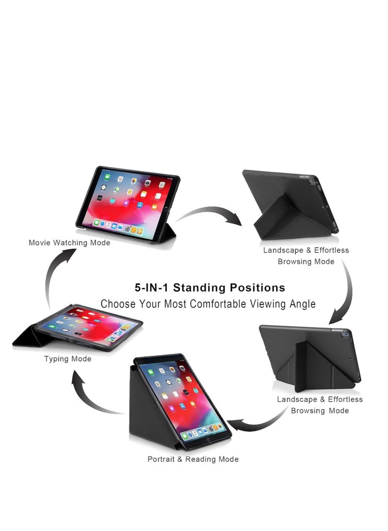 JAJEEK iPad 10.2 inch Case – Compatible with iPad 9th Generation 2021, iPad 8th Generation 2020 & iPad 7th Generation 2019 – 5-in-1 Multiple Viewing Angles, Auto Wake/Sleep, Soft Back Cover, Black – Premium Protection and Functionality - Image 2