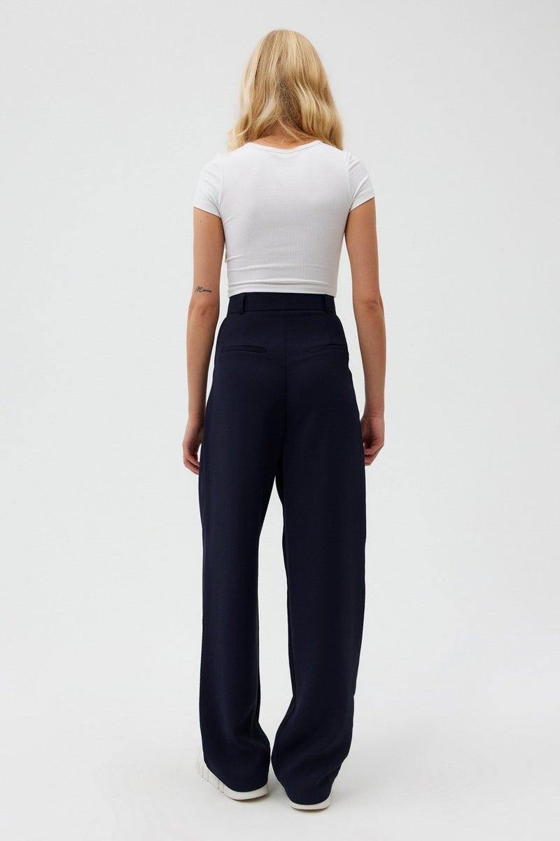 Açelya Okcu AÇELYAOKCU High Waist Wed Leg Palazzo Woven Trousers  - Image 4