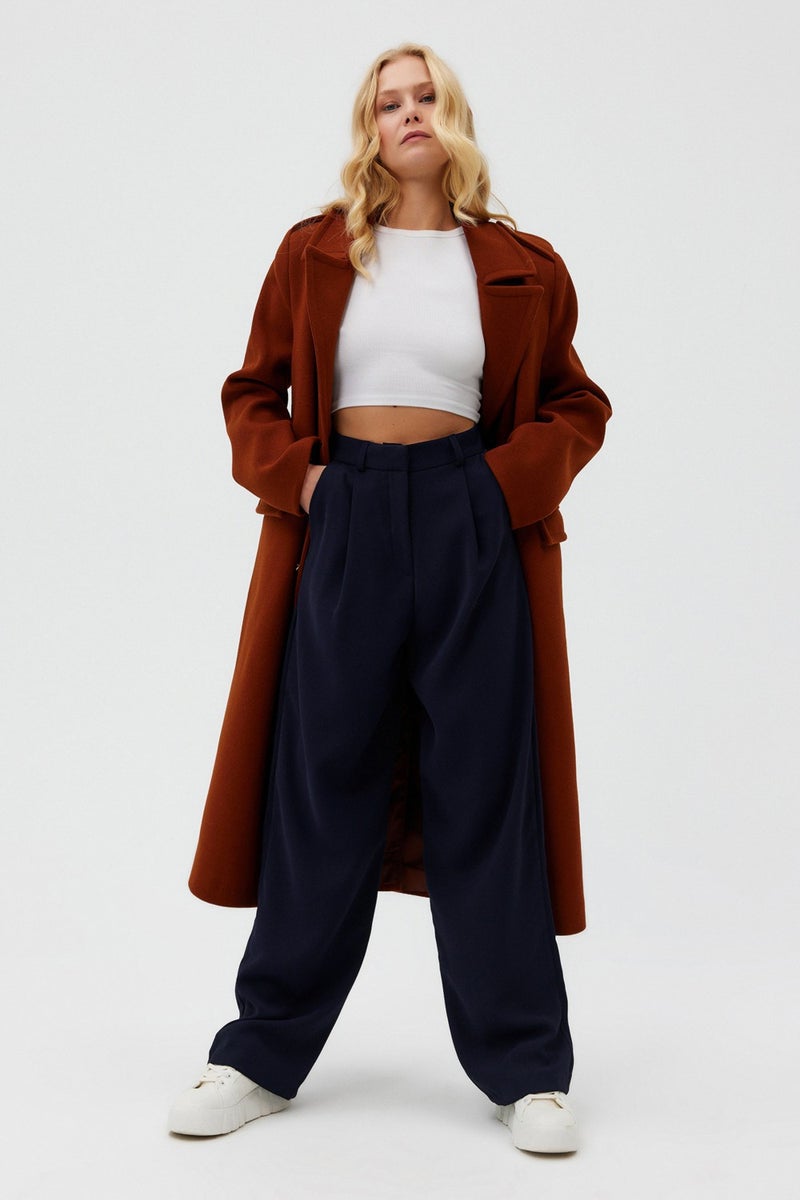Açelya Okcu AÇELYAOKCU High Waist Wed Leg Palazzo Woven Trousers  - Image 3
