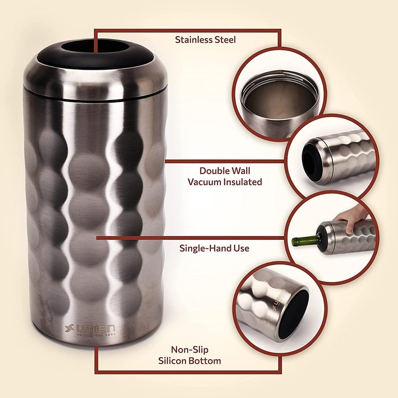 UMIEN Premium Wine Chiller - 750ml Stainless Steel Bottle Cooler, Double-Walled & Vacuum Insulated - Keeps Wine Cold for 6+ Hours - Perfect Christmas Gift for Wine Lovers – Fits Most Champagne Bottles - Image 2