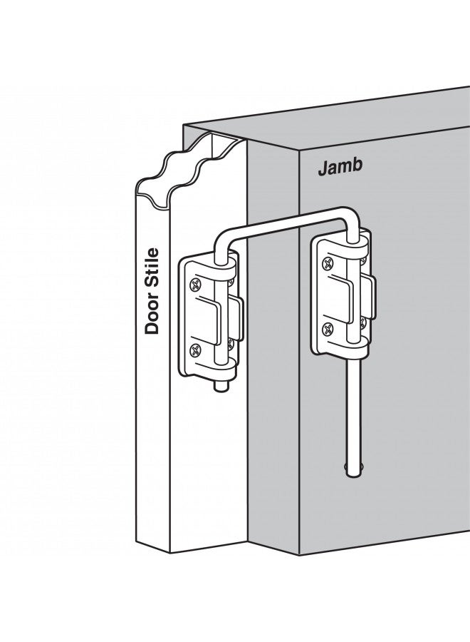 Prime-Line Defender Security U 9847 Patio Sliding Door Loop Lock Increase Home Security, Install Additional Child-Safe Security, 2-1/8 In. Hardened Steel Bar with Diecast Base, Chrome Plated (Single Pack)  - Image 3
