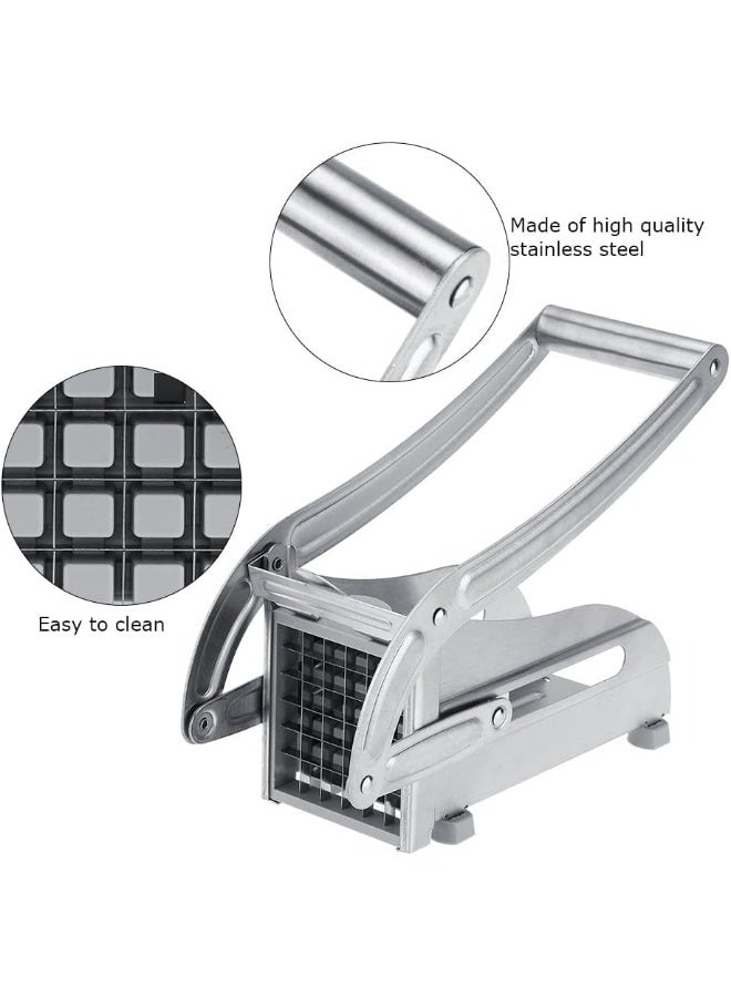 ECVV Potato Chipper, Effective Stainless Steel Potato Cutter Veg Slicer Potato Chipper Kitchen Helper Silver - Image 5