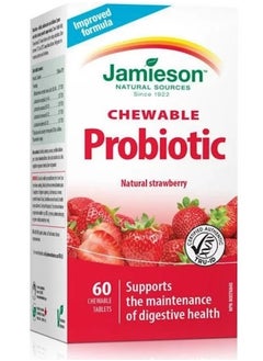 Jamieson Chewable Probiotic 2 Billion Active Cells Natural Strawberry Flavour, 60 Chewable Tablets